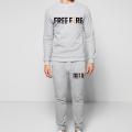 Grey Full Tracksuit FREE FIRE,Gym wear and comfortable Pair Shirt and Trouser. 