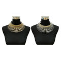 Women's Big African Necklace Indian Style Bending Alloy Big Thorn Statement Collar Choker Silver Color. 