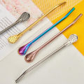 Reusable Stainless Steel Drinking Straw Filter Stir Spoon Tea Coffee TablewareSEVICH. 