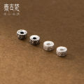 925 Argent Pur Old Nazi Arm Band 5mm Flat Beads Spacer Beads DIY Bracelet Accessories Hand-Knitted Rope Material Scattered Beads S1218. 