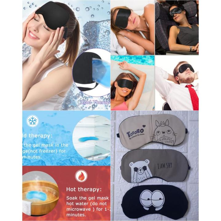 Relaxing Tired Eyes & Headache Relief Hot Cold Cooling Gel Eye Mask Ice Bag Eye Protection Ice Cool Soothing Tired Eyes