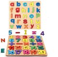 Woody Dotz Wooden Alphabet Puzzles Small Alphabet Letter(ABCD) & Numbers Count Board (1234) Colorful Lower Letters/Numbers for Kids Toddlers Preschool Early Learning Educational Toys. 
