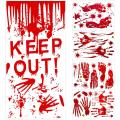 Halloween Window Decorations, Scary Bloody Handprint Footprint Vinyl Wall Decals Window Clings. 