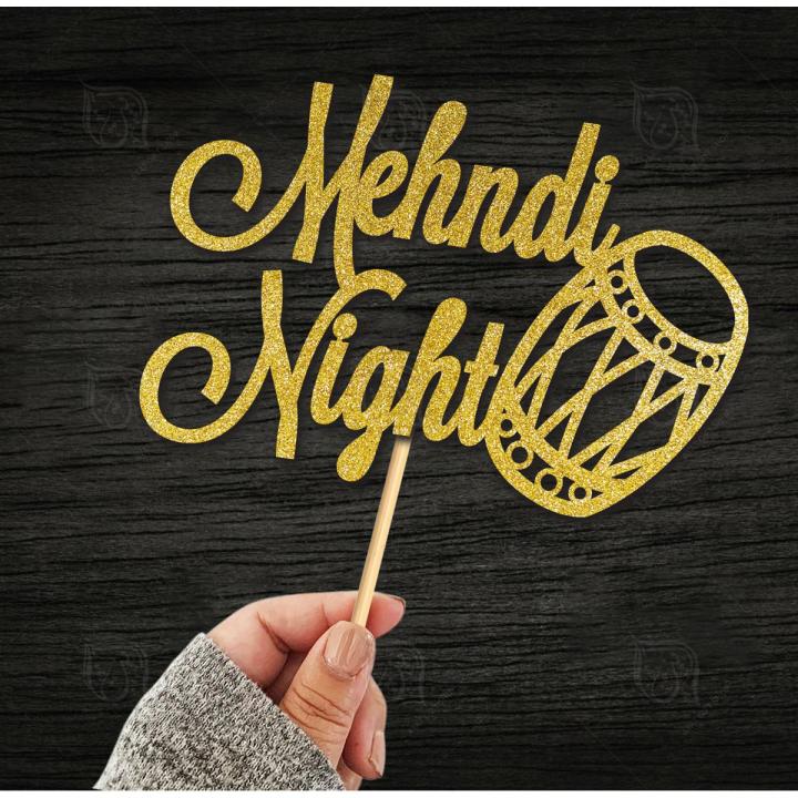 Mehndi Night Cake Topper For Party Celebration, Anniversary, Engagement & Wedding Toppers, Cake Decoration