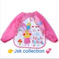 Baby Plastic Full Sleeves Bib Imported Baby Plastic Waterproof Sleeves Baby Bibs Cartoon Long Sleeves Printed Kids Eating feeding Apron. 