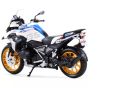 BMW R1250 GS White with Blue and Red Stripes 1/12 Diecast Motorcycle Model by Maisto. 