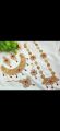 Jewellery collection Jewellery Set with Necklace, Earings and Bindia/ Teeka for Girls, Women and Ladies Pearl & Zircon Studded, Jewellery for girls, women, ladies 00373912. 