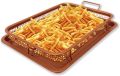 Oven Baking Tray 2 Piece Nonstick Copper Crisper Tray And Basket For Baking And Crispy Food Air Fryer Tray Kitchen Accessories. 