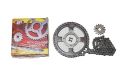 Motorcycle chain kit/ sprocket kit complete  for Cd100/ Pridor 100cc ( ish malyasia quality ). 
