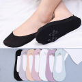 Silicone Anti-slip Invisible No Show Socks Ultra-thin Breathable Sock Women Slippers Solid Color Ice Silk Low Cut Boat Socks. 