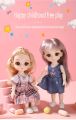 High Quality 2pcs 17cm Set Bendable Joints Doll For Girls/ Mini 3D Eye Dolls Cute Dress Up & Accessories BJD Doll with Gift Box/ 12 to 15 Moveable Joints Cute Bjd Dolls for Girl’s Birthday Gifts Dress Up Skirt Shoes Girls Princess Toys Age 3 to 10 Years. 