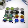 Metal Black Round Kids Sunglasses Brand little girl/boy Baby Child Glasses goggles oculos UV400 Small face Suit For 2~6 age. 