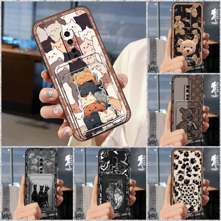 Anti-dust Card bag Phone Case For VIVO V17 Pro Cute Soft case Card sleeve Graffiti Back Cover Silicone Shockproof TPU