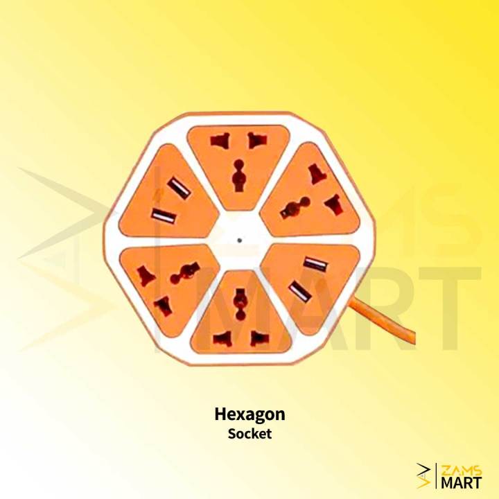 Hexagon%20Shape%20Socket%20Power%20Adapter%20,%204%20USB%20Ports%20Universal%20Extension%20-%20Image%202