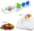 Spelling Words (28 Flash Cards and 52 Wooden Alphabet Letters) Spelling Learning Game – English Words Exercise Wooden Craft Matching Shape Letter Games Montessori Preschool STEM Educational Gift Toys For Kids Early Educational Toys. 