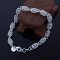 Women\'s 925 Sterling Silver Hollow Chain Bracelet Charm Wrist Bangle Clasp Gift. 