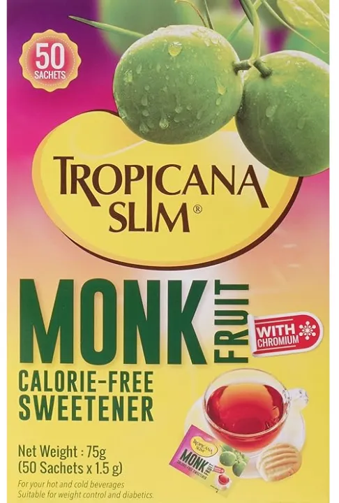 Tropicana%20Slim%20Monk%20Fruit%20Sweetener%2050%20Sachets%2075gm%20Calorie%20Free%20(50%20x%201.5g)%20-%20Image%202