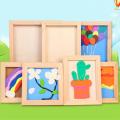 Wooden Clay Frame Children’s Pearl Snowflake Mud 3D Picture Frame Blank Art Puzzle Bracket Home Craft Desktop Ornament Kid Gift. 