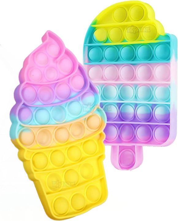 Pop It Ice Cream Combo Pack of 2 - Pop It ice cream Bubble Fidget Toy - Stress Reliever Silicone Popsicle - Pop Fidget Toy for Kids and Adults