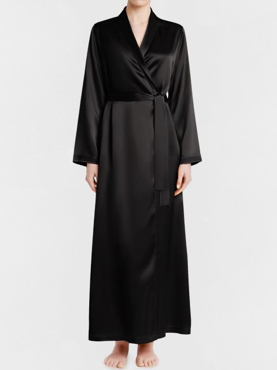 Pure%20Korean%20Satin%20Silk%20Night%20Robe%20-%20Elegant,%20Breathable,%20Black,%20Matching%20Belt%20-%20Image%203