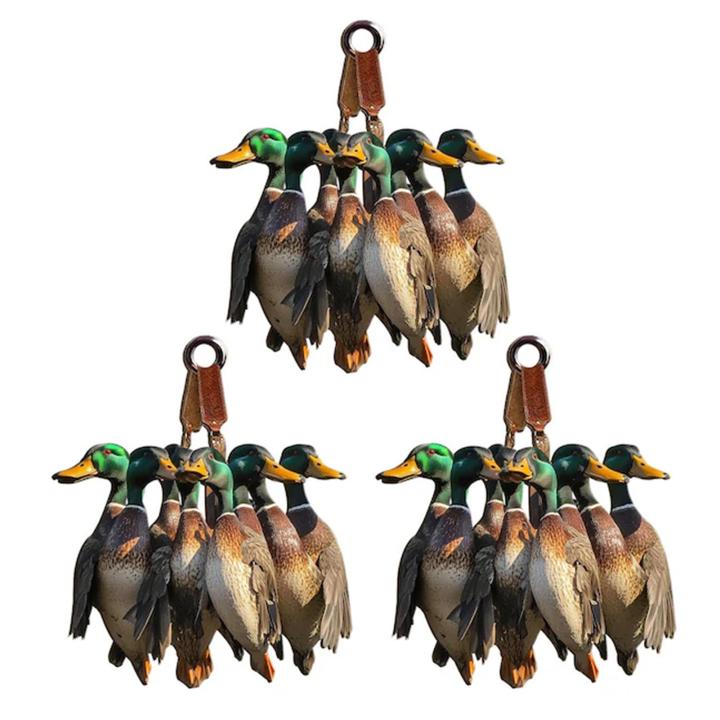 Modeow High-quality Duck Ornament Waterfowl Hunting Christmas Ornaments Set Duck Hunting Decor for Car Tree Festive Car Mirror Hanging Decoration Buyer's Favorite Rustic Hunting Ornament