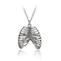 Gothic Vinage Rib Cage Necklace Anatomical Skeleton Heart Goth Punk Pendant Necklace Jewelry For Men/women. 