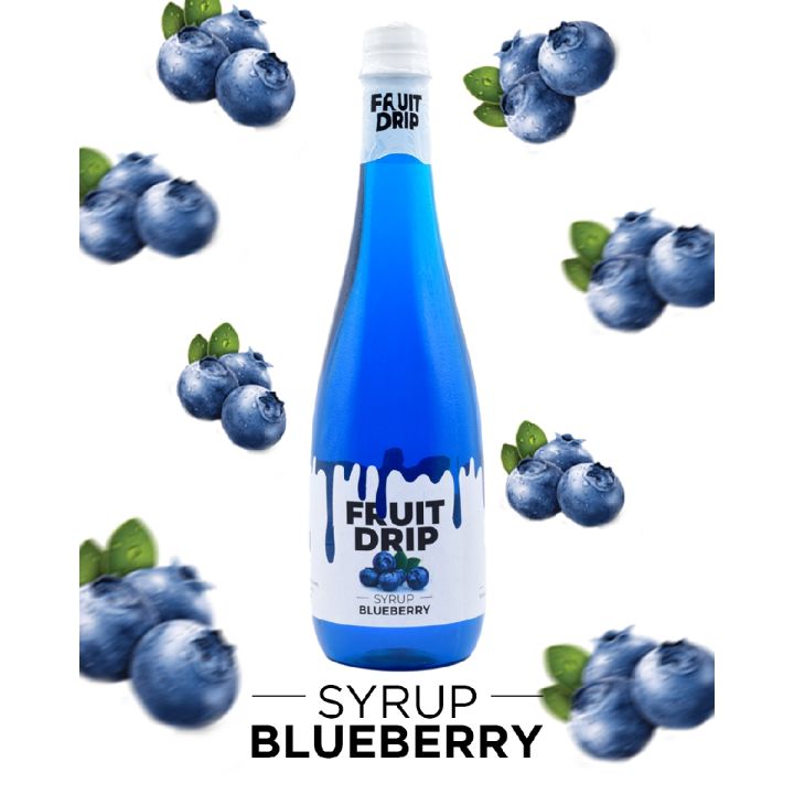 Fruit Drip Premium Blueberry Sharbat Flavoring Syrup - Refreshing Blueberry Drink Mix