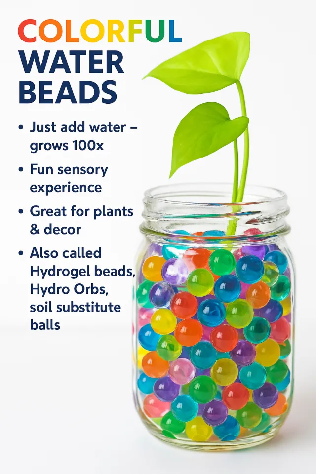 1000 Pcs Colored Orbeez Soft Crystal Water Balls – Non-Toxic Super