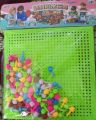 Pin Board -Peg Board Toy for Kids-Nail Puzzle-Mosaic Puzzle Board - Creative Game Activity - Dimension(16.5× 16.5)cm - Multicolor. 
