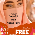 Colorful,  Black and White  Niqab Patti for Girls and Women. 