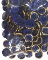 100-piece 4-hole buttons packet - blue and golden. 