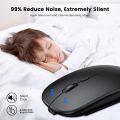 Wireless Mouse Slim Rechargeable Silent Bluetooth-compatible Mouse Two Mode Computer Mice (BT 5.1 + 2.4G) for Laptop Desktop. 
