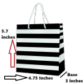 Stripes Kraft Retail Merchandise Party Black White Paper Gift Bag. 