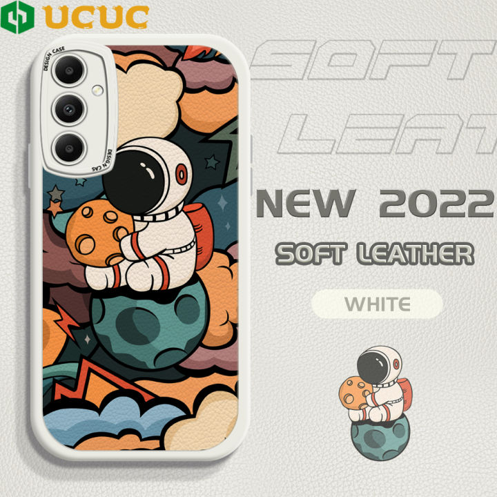 UCUC for Samsung A05S Back Cover Star Moon Astronaut Soft PU Leather