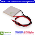 TEC1-12706 12V 6A 72W Peltier Thermoelectric Cooling Module Plate for DIY & Mini Fridge by Electrica. 