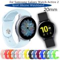 20mm Silicone Watch Band for Samsung Galaxy Watch Active 2 40mm 44mm Strap. 