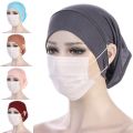 Solid Color Women's Islamic Muslim Hijab Turban Cap Women Hijab Undercap With Ear Hole Hijab Caps Bandanas Cap Headscarf Bonnet. 