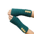 Dark Green Wool Gloves for Women. 