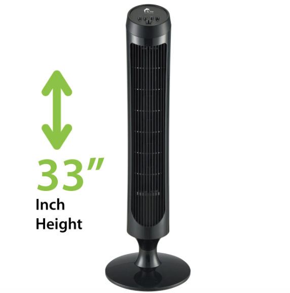 E-LITE ETF-001 – TOWER FAN – 33"INCHES – BLACK - 1 YEAR WARRANTY