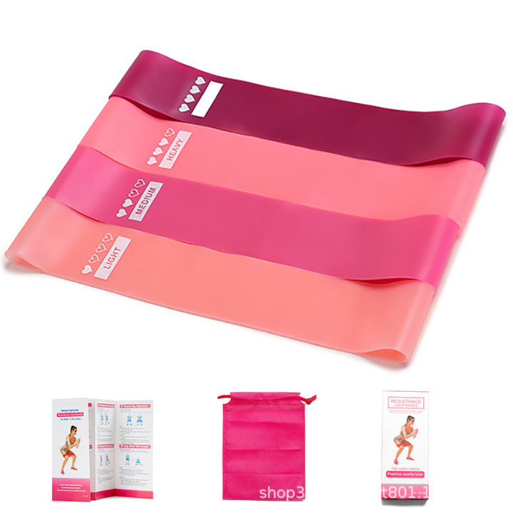 Training Loop Fitness Resistance Band Set Gradient Silicone Stretch Circle Latex Circle Yoga Pink Pull Band