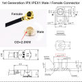 1PCS IPEX CABLE Male Plug IPEX1 to IPEX4 MHF4 u.fl IPX Female Jack Connector RF0.81 Coaxial Jumper WIFI 3G 4G Extensio Cable. 