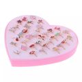 12pcs Cute Cartoon Kids Rings Kawaii Korean Children Girls Flower Alloy Finger Ring Child Jewelry Gift Adjustable Rings. 