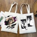 Japan Manga Asta Black Clover Funny Anime Print Reusable Shopping Women Canvas Tote Bags Eco Shopper Shoulder Bags. 