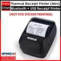 SpeedX Bt450m Mini Portable Bluetooth + USB Printer 58mm Raseed Receipt Printer. 