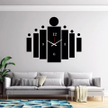 New 3D Wooden Wall Clock Sticker Rectangular Wall Clock Wall Stickers Wooden Clocks Modern Design Big Clocks For Living Room. 