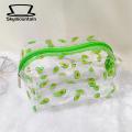 Skymountain Wash Storage Bag Heart Strawberry Fruit Floral Pattern Clear Makeup Bag. 