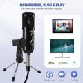 AGPTEK Microphone for PC with Mic Stand, 3.5 & USB Jack Gaming Mic Condenser Recording Microphone for Computer, PC ,Laptop, Podcasting, Streaming Singing YouTube Skype. 