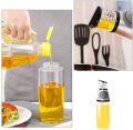 Premium Glass Oil and Vinegar Dispenser, Kitchen Oil Pourer, Clear Glass Oil Bottle with Scale, 500ml. 
