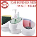 Titiz 3 In 1 Soap Dispenser And Sponge Holder Kitchen Kit. 