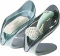 Modern Leaf-Shaped Smart Soap Holder: Stylish, Space-Saving, Self-Draining Bathroom Fixture, Sabun Dani. 